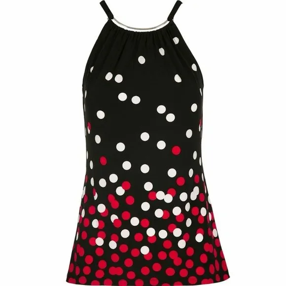 🌺 3/25 tank top, polka dot blouse, sle - Picture 1 of 6